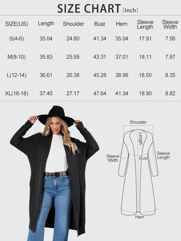 LILLUSORY Long Cardigan Sweaters for Women Fall Trendy Oversized Open Front Winter Coat - Image 6