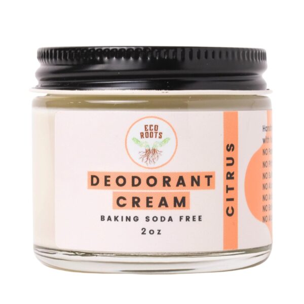 ECO ROOTS Natural Deodorant for Women & Men | Organic Deodorant Cream Non Aluminum | Baking Soda Free Healthy Deoderant for Body & Private Parts | All Vegan Pit Paste Zero Sweat | Citrus Scent