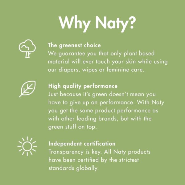 Eco by Naty Sanitary Pads – Plantbased and Absorbent Sanitary Pads for Women, Organic Cotton Menstrual Product, Better for Feminine Health (Normal, 14 Count) - Image 5