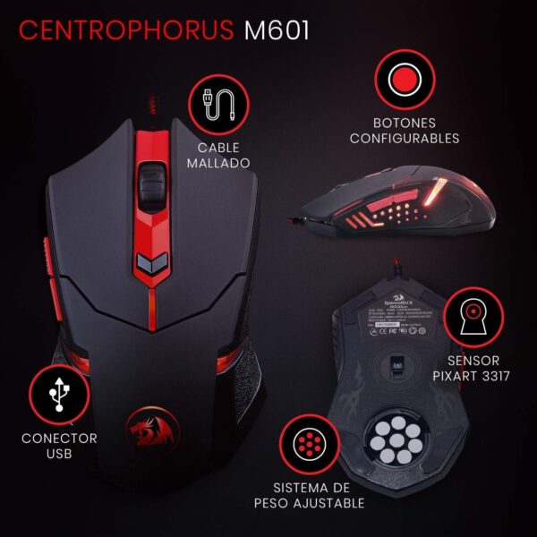 Redragon S101 Gaming Keyboard, M601 Mouse, RGB Backlit Gaming Keyboard, Programmable Backlit Gaming Mouse, Value Combo Set [New Version] - Image 6