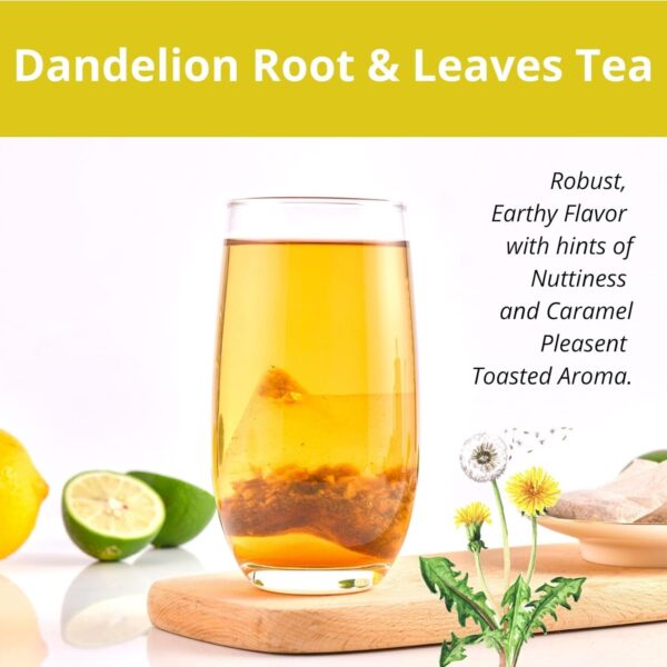 60 Dandelion Tea Bags, 3g/Bags, VitalForest Natural Organic Dandelion Leaf and Root Tea, Dried Dandelion Root Tea Leaves, Caffeine Free, Health Herb Diente De Leon, Eco-Conscious Corn Fiber Tea Bags - Image 7