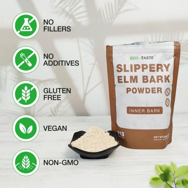 Slippery Elm Powder for Gut-Health, Pure Inner Slippery Bark Powder 2000mg per Serving, Vegetarian - Pack of 2 - Image 6