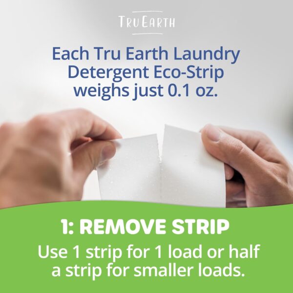 Tru Earth Compact Dry Laundry Detergent Sheets (Made in Canada), Unscented - Up to 64 Loads (32 Sheets) - Paraben-Free - Original Eco-Strip Liquidless Laundry Detergent, Travel Laundry Sheets - Image 3