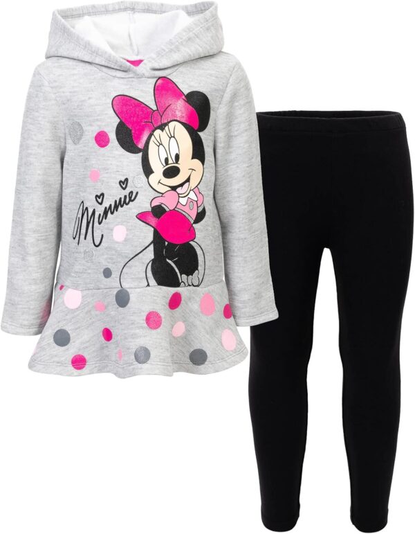 Disney Minnie Mouse Mickey Mouse Pullover Fleece Hoodie and Leggings Outfit Set Infant to Big Kid Sizes (12 Months - 14-16)