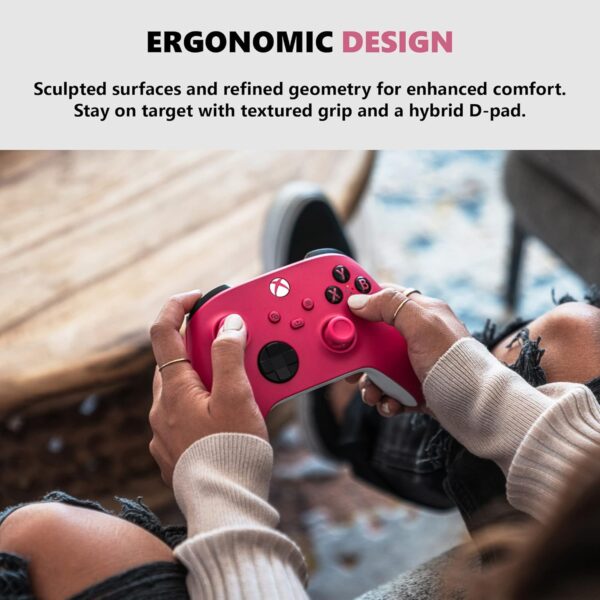 Xbox Core Wireless Gaming Controller – Deep Pink – Xbox Series X|S, Xbox One, Windows PC, Android, and iOS - Image 3