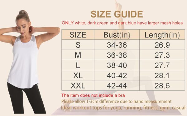 Aeuui Womens Workout Tops for Women Racerback Tank Tops Mesh Yoga Shirts Athletic Running Tank Tops Sleeveless Gym Clothes - Image 4