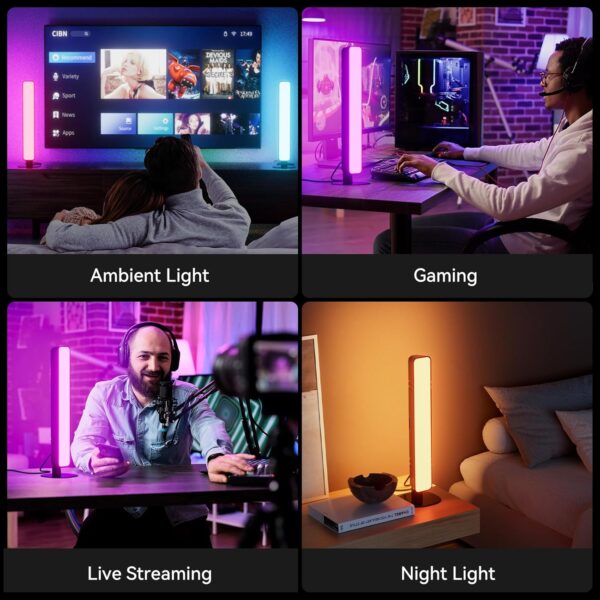 LED Light Bar, Music Sync RGB IC Light Bar, USB Ambient Lamp, Color Changing Gaming TV Backlight with Remote Control, 15 Dynamic Modes for Room Gaming Decoration - Image 6