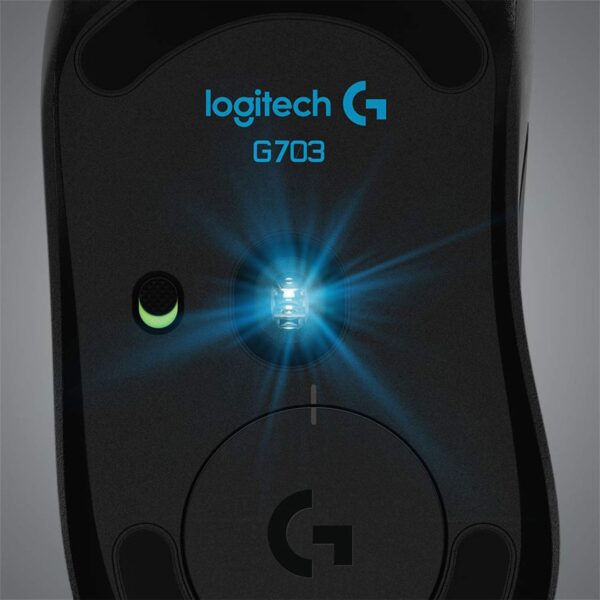 Logitech G703 Lightspeed Wireless Gaming Mouse W/Hero 25K Sensor, PowerPlay Compatible, Lightsync RGB, Lightweight 95G+10G Optional, 100-25, 600 DPI, Rubber Side Grips - Black - Image 6