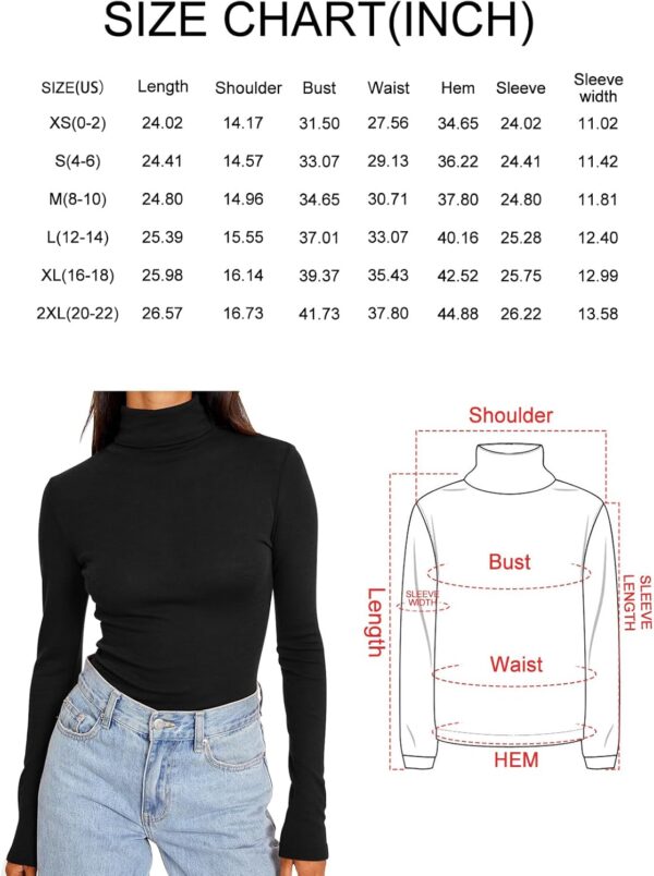 Trendy Queen Women's Turtleneck Long Sleeve Shirts Fall Fashion Basic Thermal Underwear Tops Winter Clothes 2024 - Image 5