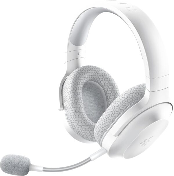 Razer Barracuda X Wireless Gaming & Mobile Headset (PC, PlayStation, Switch, Android, iOS): 2.4GHz Wireless + Bluetooth - Lightweight - 40mm Drivers - Detachable Mic - 50 Hr Battery - Mercury White