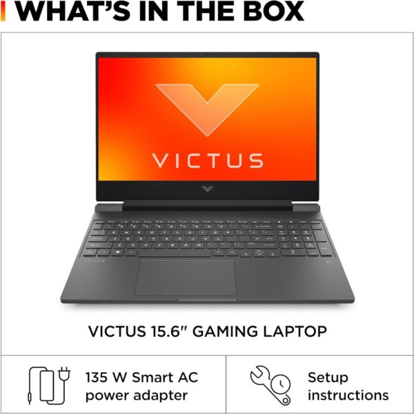 HP Victus 15.6 inch Laptop, FHD 144Hz Display, Intel Core i5-12450H, 8 GB RAM, 512 GB SSD, NVIDIA GeForce RTX 2050 GPU (4 GB Dedicated), Windows 11 Home, 15-fa1029nr (2024) - Image 9