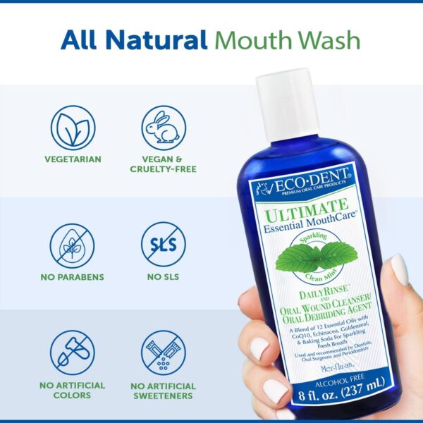 Eco- Dent Daily Rinse Ultimate Essential Mouth Care, Sparkling Clean Mint, 8 fl oz (237 ml) - Image 6