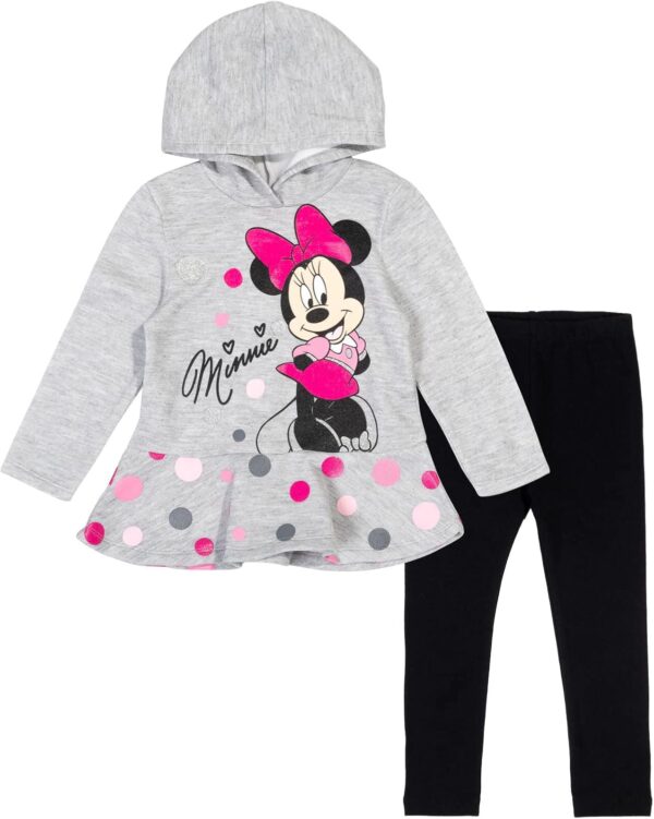 Disney Minnie Mouse Mickey Mouse Pullover Fleece Hoodie and Leggings Outfit Set Infant to Big Kid Sizes (12 Months - 14-16) - Image 7