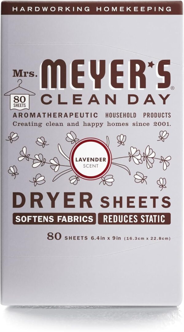 MRS. MEYER'S CLEAN DAY Dryer Sheets, Lavender, 80 ct