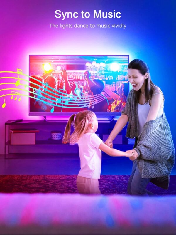 LED Lights for TV, 16.4ft TV LED Lights for 45-75 Inch, RGB TV Lights Backlight Behind, Music Sync Bluetooth APP and Remote Control TV LED Strip Lights USB Powered for Bedroom/Gaming - Image 5