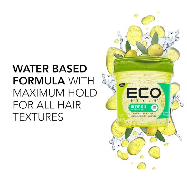 Eco Style Gel Olive Oil Styling - Adds Shine and Tames Split Ends - Delivers Moisture to Scalp - Nourishes And Repairs - Provides Weightless and Superior Hold - Ideal for all Hair - 8 oz - Image 4