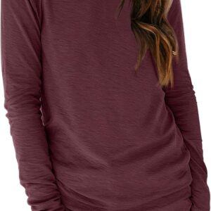 AUTOMET Womens Long Sleeve Round Neck Shirts Basic Tee Fall Tops Outfits Clothes 2024