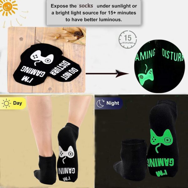 Gaming Sock, Do Not Disturb I'm Gaming,Gaming Socks for Teen Boys Gamer with Glowing, Novelty Socks for Men Dad Father Women - Image 2