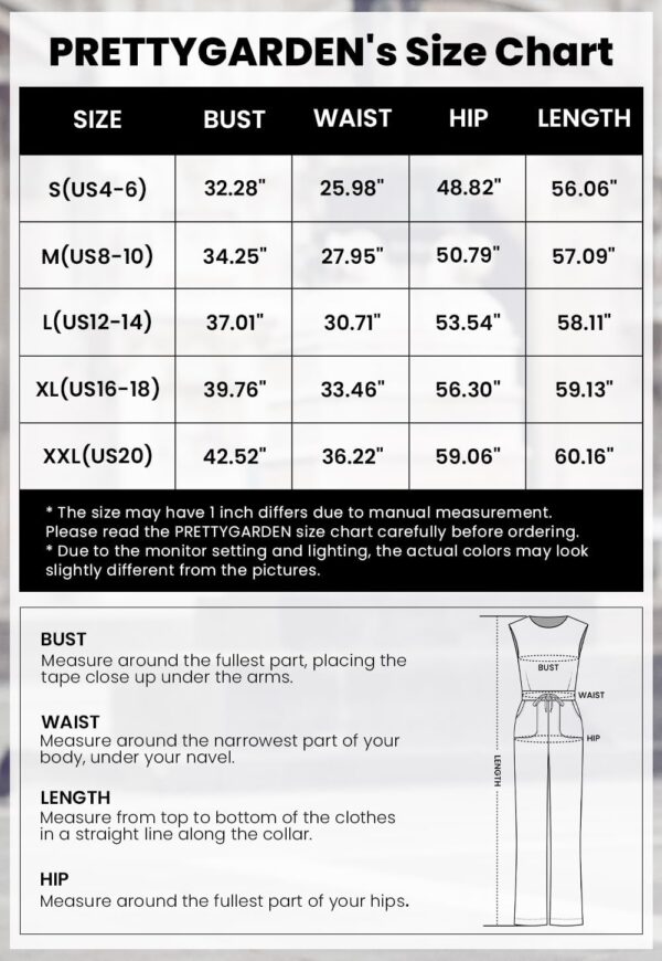 PRETTYGARDEN Womens Summer Jumpsuits Dressy Casual One Piece Outfits Sleeveless Mock Neck Wide Leg Pants Rompers with Pockets - Image 6