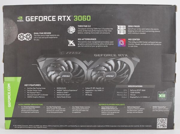 MSI Gaming GeForce RTX 3060 12GB 15 Gbps GDRR6 192-Bit HDMI/DP PCIe 4 Torx Twin Fan Ampere OC Graphics Card - Image 12