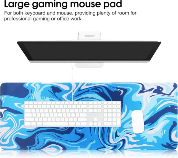 Gaming Mouse Pad Extra Large Computer Keyboard Mouse Mat Soft Smooth Surface and Anti-Slip Rubber Base Soft Cloth XXL Mouse Pad 600 x 300 x 3 MM -BL - Image 2