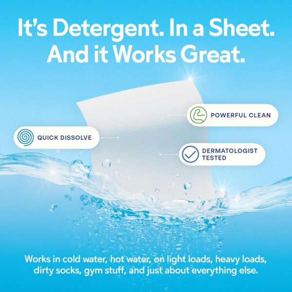 Earth Breeze Laundry Detergent Sheets Fresh Scent - 60 Loads No Plastic Jug Concentrated Laundry Detergent 30 Sheets - Image 2