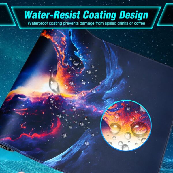 Large Gaming Mouse Pad, Technological Nebula Style Professional Gaming Mousepad, Non-Slip Waterproof Rubber Base Mouse Pad for Gaming & Office & Home, 31.5 x 11.8inch Full Desk Mouse Pad - Image 8