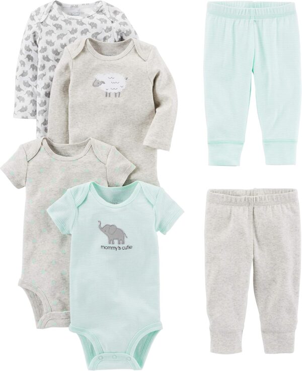 Simple Joys by Carter's unisex-baby 6-piece Bodysuits (Short and Long Sleeve) and Pants Set - Image 3