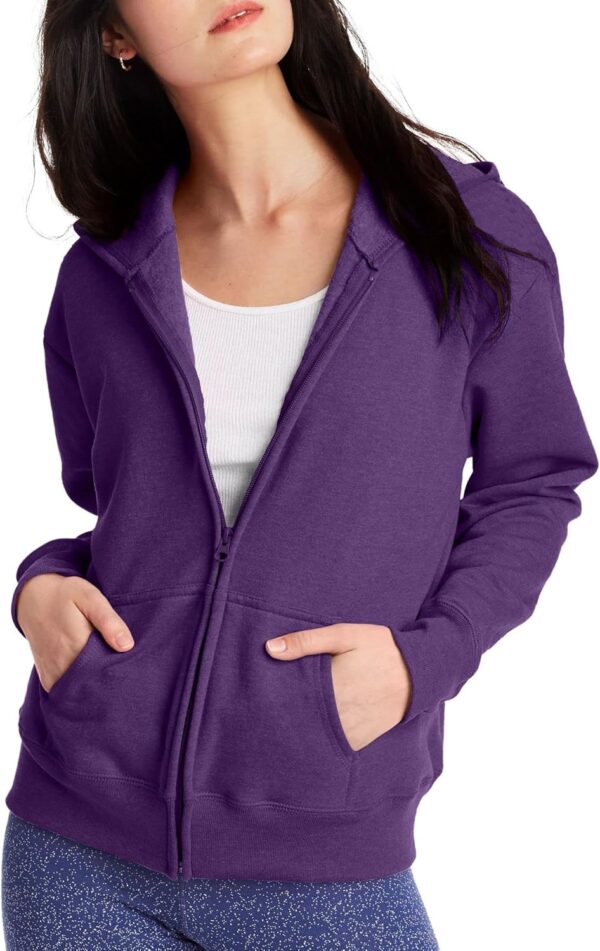 Hanes Women's Hoodie, Ecosmart Fleece Full-zip Hoodie, Zip-up Hooded Sweatshirt