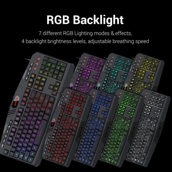 Redragon S101 Gaming Keyboard, M601 Mouse, RGB Backlit Gaming Keyboard, Programmable Backlit Gaming Mouse, Value Combo Set [New Version] - Image 4