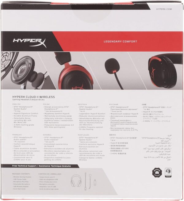 HyperX Cloud II Wireless Gaming Headset - Red - Image 17