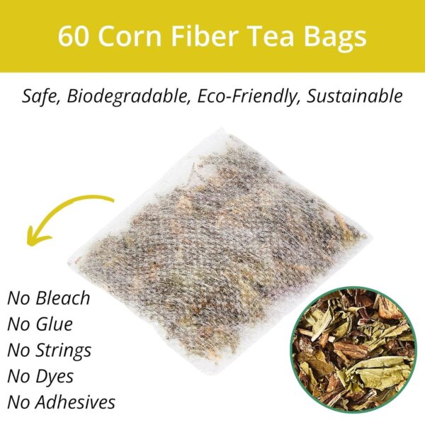 60 Dandelion Tea Bags, 3g/Bags, VitalForest Natural Organic Dandelion Leaf and Root Tea, Dried Dandelion Root Tea Leaves, Caffeine Free, Health Herb Diente De Leon, Eco-Conscious Corn Fiber Tea Bags - Image 2