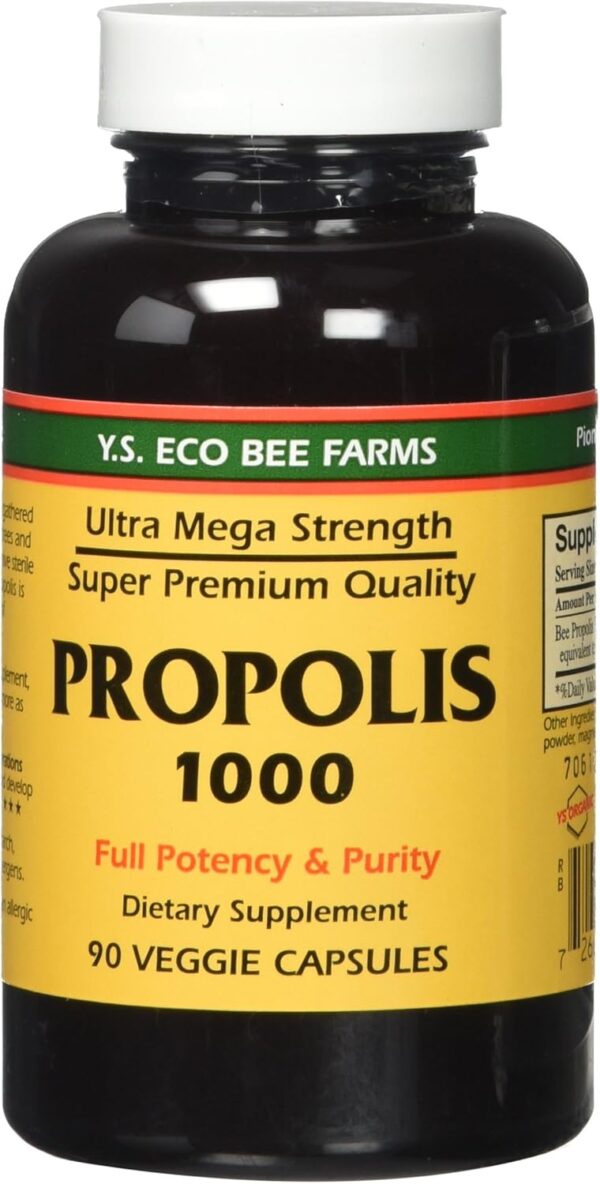 Propolis-Raw Unprocessed 1000mg Y.S. Organic Bee Farms 90 Caps