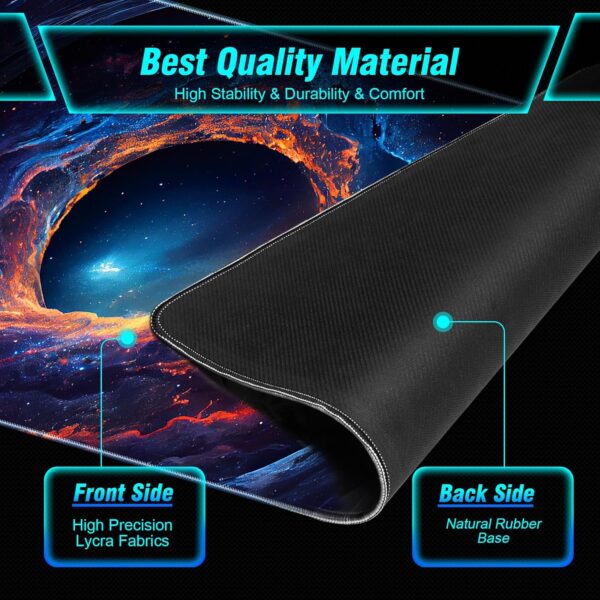 Large Gaming Mouse Pad, Technological Nebula Style Professional Gaming Mousepad, Non-Slip Waterproof Rubber Base Mouse Pad for Gaming & Office & Home, 31.5 x 11.8inch Full Desk Mouse Pad - Image 6