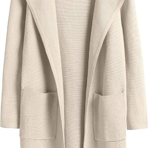 ANRABESS Women's Open Front Knit Lightweight Cardigan Casual Long Coatigan Sweater Lady Jacket Coat 2024 Fall Outerwear