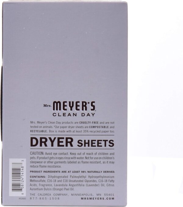 MRS. MEYER'S CLEAN DAY Dryer Sheets, Lavender, 80 ct - Image 2