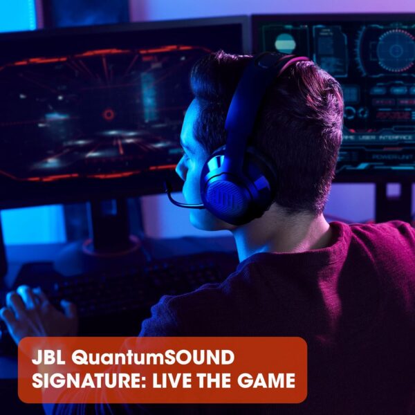 JBL Quantum 350 Wireless - Wireless PC gaming headset with detachable boom mic, 22-hour battery life, speed charge and power&play, Optimized for PC, compatible with multiple platforms (Black) - Image 2