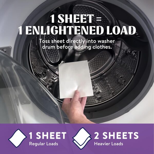 Cleancult Laundry Detergent Sheets - Resealable Box - 3 Stain Fighting Enzymes - Wild Lavender - 60 Loads - Free of Harsh Chemicals - No Mess - No Plastic Waste - Image 5