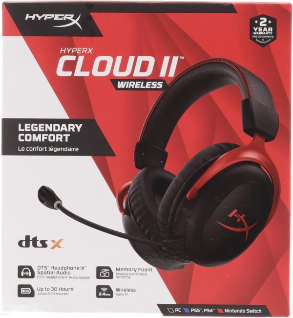 HyperX Cloud II Wireless Gaming Headset - Red - Image 15