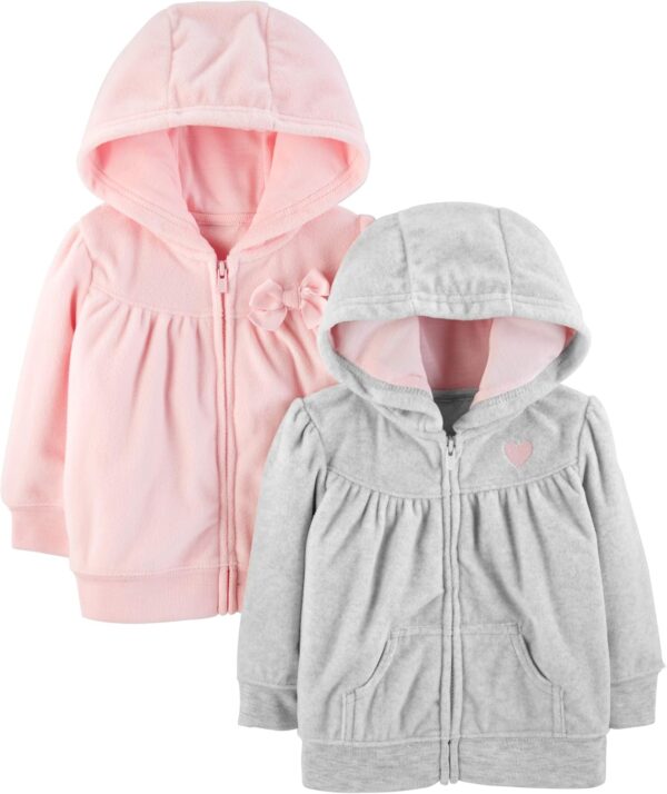 Simple Joys by Carter's Girls' 2-Pack Fleece Full Zip Hoodies