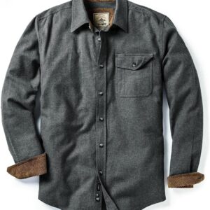 CQR Men's All Cotton Flannel Shirt, Long Sleeve Casual Button Up Plaid Shirt, Brushed Soft Outdoor Shirts