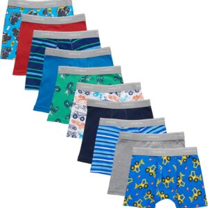 Hanes Boys' and Toddler Underwear, Comfort Flex and Comfortsoft Boxer Briefs, Multiple Packs Available pack of 10