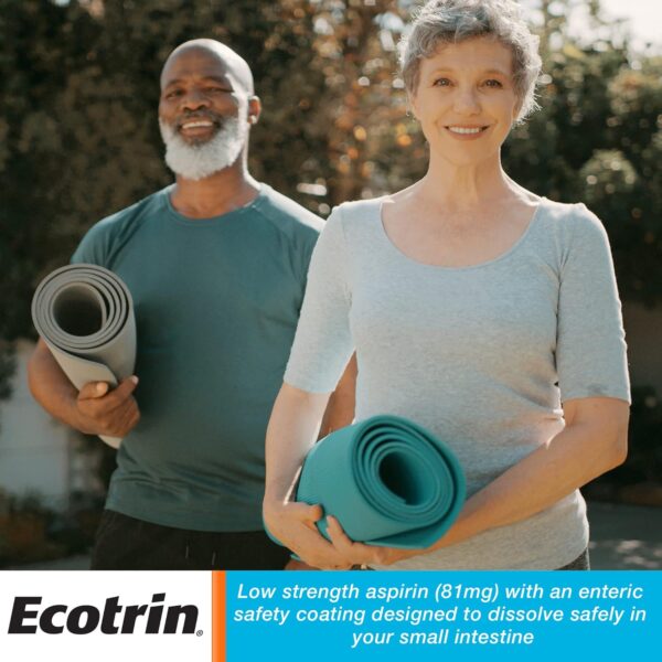 Ecotrin Low Strength Aspirin, 81mg Low Strength, 365 Safety Coated Tablets - Image 3