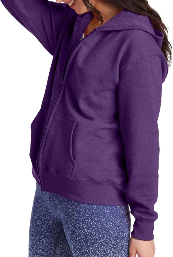 Hanes Women's Hoodie, Ecosmart Fleece Full-zip Hoodie, Zip-up Hooded Sweatshirt - Image 3