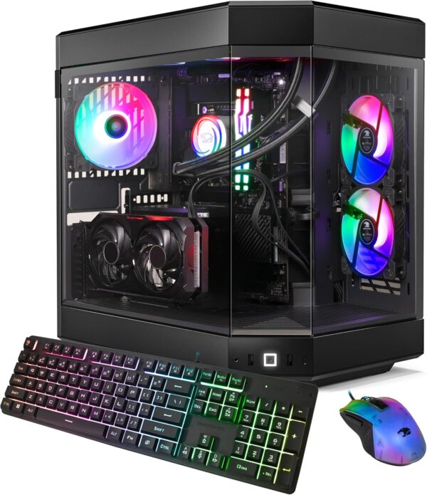 iBUYPOWER Y60 Black Gaming PC Computer Desktop Y60BA9N47TS03 (AMD Ryzen 9 7900X CPU, NVIDIA GeForce RTX 4070 Ti Super 16GB GPU, 32GB DDR5 RGB 5200MHz RAM, 2TB NVMe, WiFi Ready, Windows 11 Home)