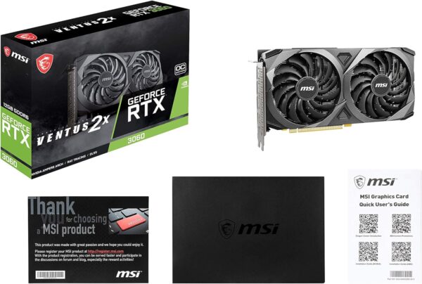 MSI Gaming GeForce RTX 3060 12GB 15 Gbps GDRR6 192-Bit HDMI/DP PCIe 4 Torx Twin Fan Ampere OC Graphics Card - Image 6