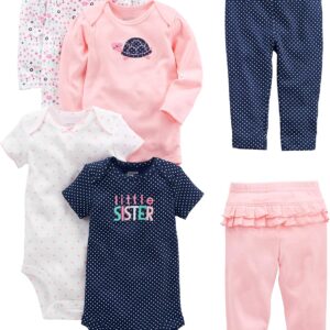 Simple Joys by Carter's baby-girls 6-piece Bodysuits (Short and Long Sleeve) and Pants Set