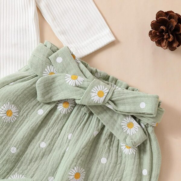 Kaipiclos Newborn Infant Girl Clothes Rib Knit Romper Daisy Print Pants Headband Baby Clothes for Girls 0 3 6 12 18 24 Months - Image 5