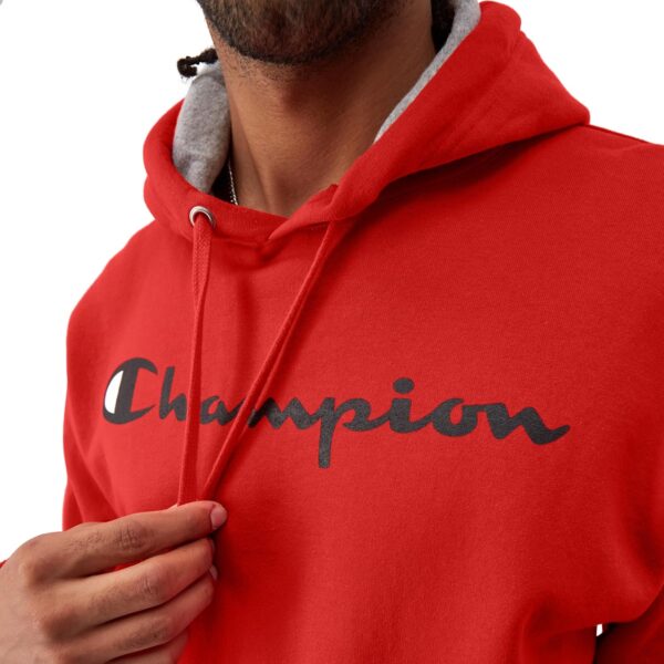 Champion Men's Hoodie, Powerblend, Fleece Men's Hoodie, Comfortable Men's Sweatshirt, Script Logo (Reg. or Big & Tall) - Image 4