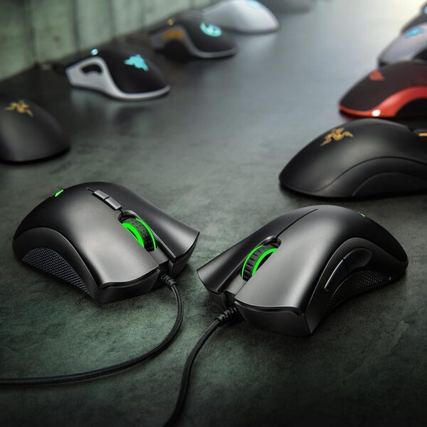 Razer DeathAdder Essential Gaming Mouse: 6400 DPI Optical Sensor - 5 Programmable Buttons - Mechanical Switches - Rubber Side Grips - Mercury White - Image 7